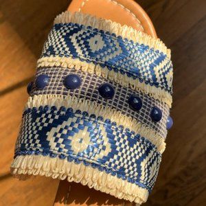 J. McLaughlin Alessa Slide Sandal - Beaded Woven Size 9